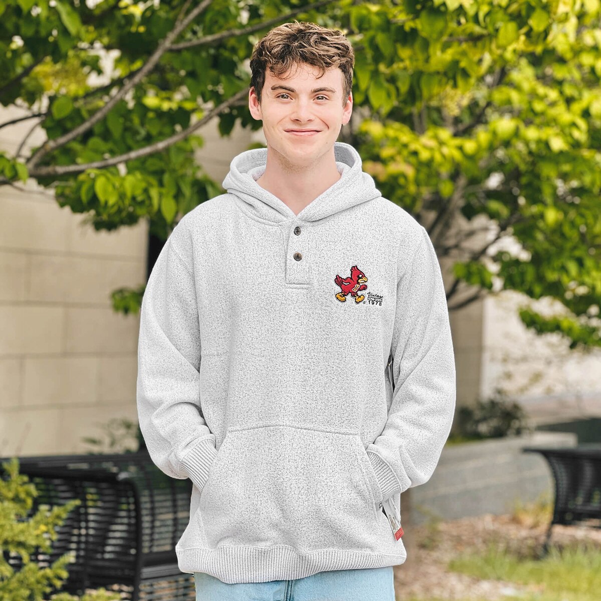 CI Sport Walking Cy Gray Embroidered Hooded Sweatshirt
